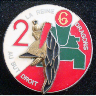 insigne du 2° escadron du 6° régiment de dragons Delsart casque relief
