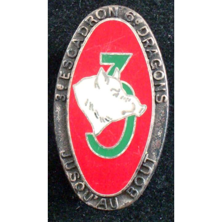 Insigne métallique du 3° escadron du 6° régiment de dragons Fraisse
