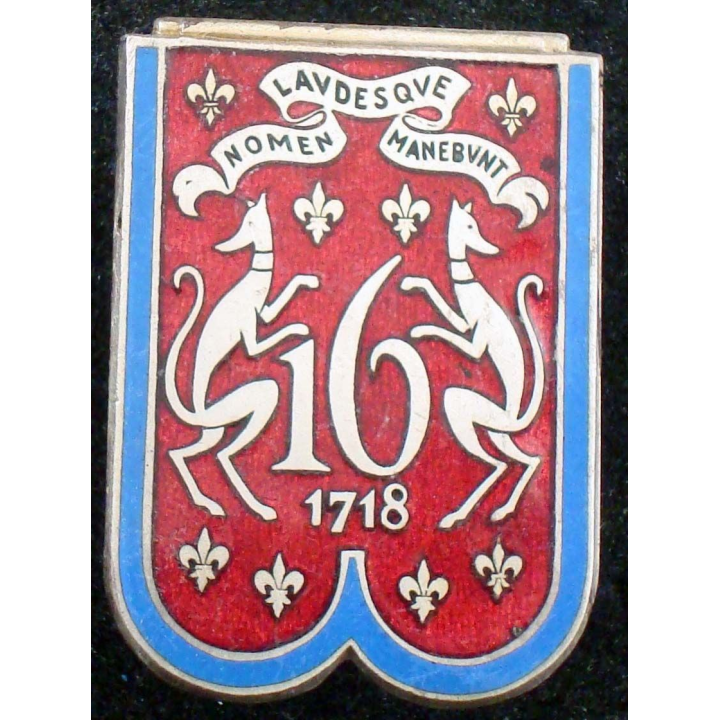 insigne du 16° régiment de dragons Courtois G. 943 en émail