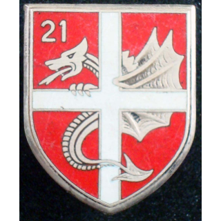 Insigne du 21° régiment de dragons Drago Paris G. 1294 en émail