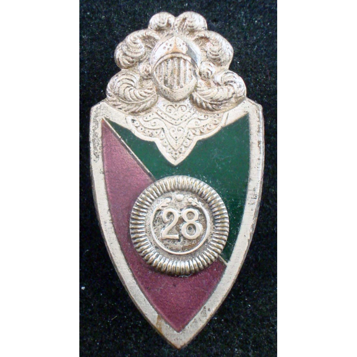 Insigne du 28° régiment de dragons Drago Paris G. 1401 en émail