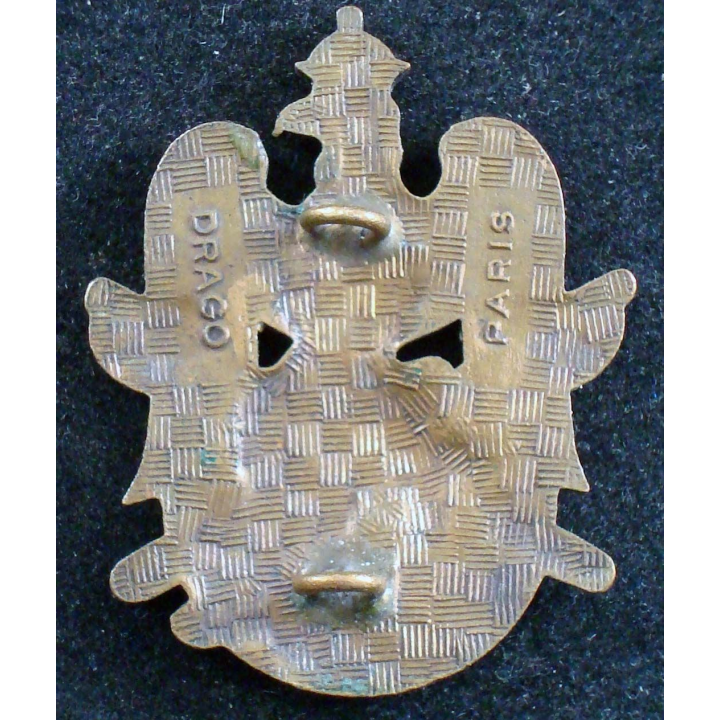 Insigne du 29° régiment de dragons de fabrication Drago émail bronze