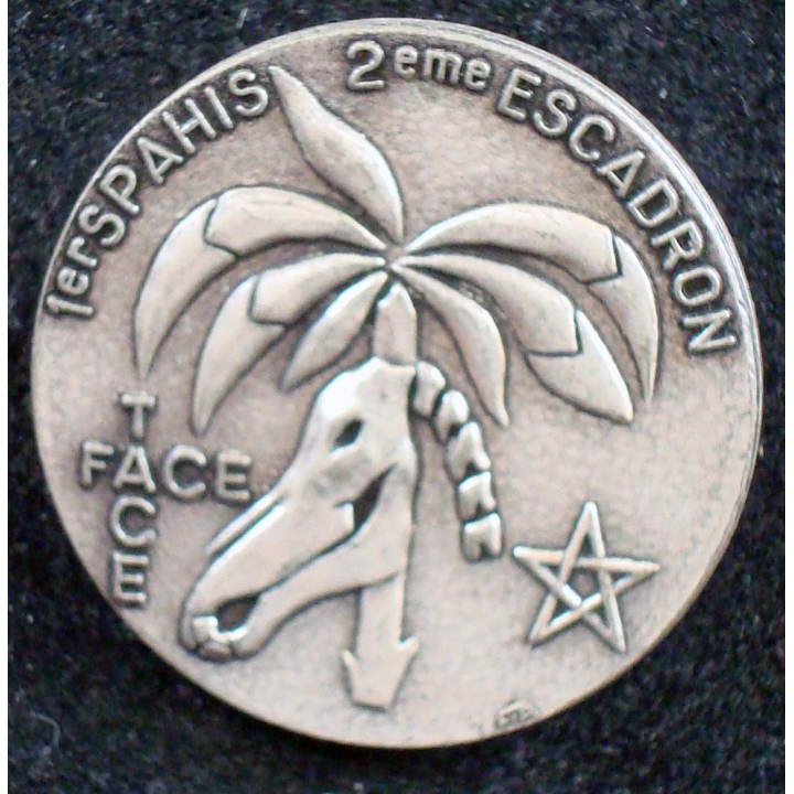 Insigne du 2° escadron du 1° régiment de spahis de fabrication FIA