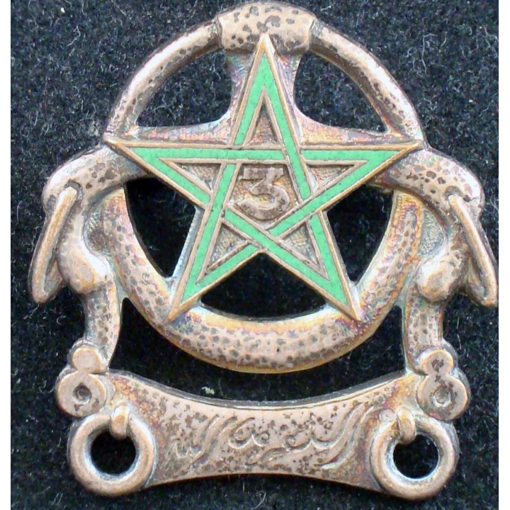 Insigne du 3° régiment de spahis marocains Drago Béranger argenté