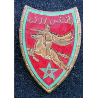 Insigne du 22° régiment de spahis marocains modèle embouti en émail