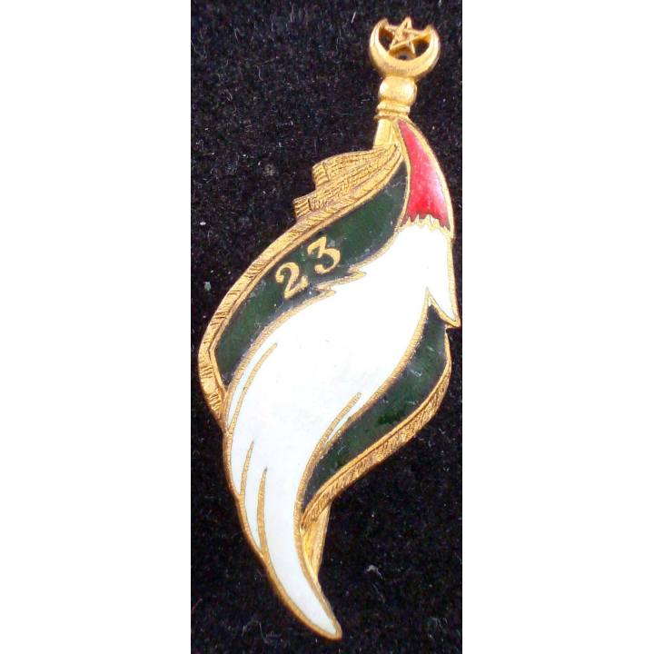 Insigne du 23° régiment de spahis marocains Drago G. 1581 en émail