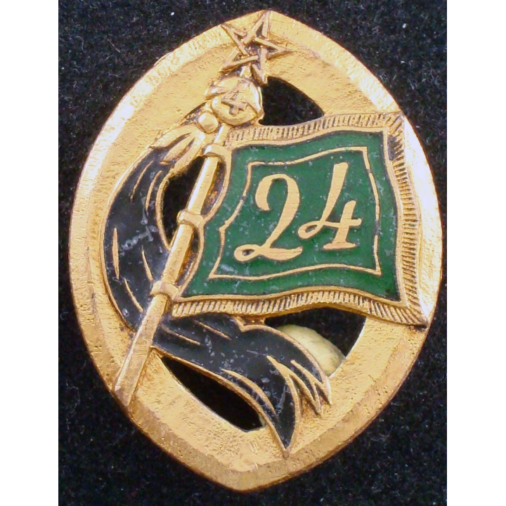 Insigne du 24° régiment de spahis marocains Drago G. 1816 en émail