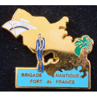 Pin's métallique de la brigade nautique de la gendarmerie à Fort de France