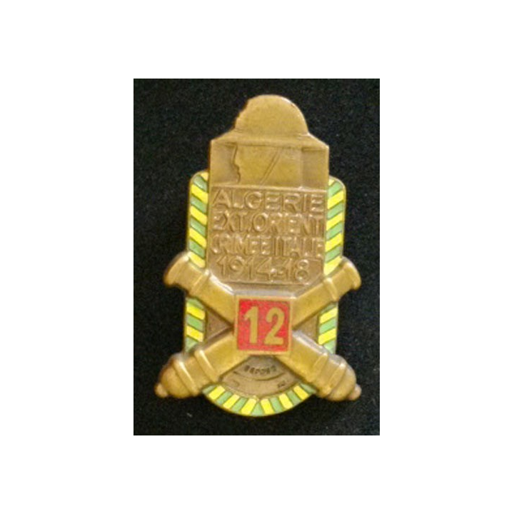 12° RA : 12° RÉGIMENT D'ARTILLERIE ÉMAIL (ÉPINGLE NON CONFORME)