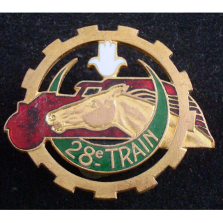 Insigne métallique du 28° escadron du train Drago Paris H. 233