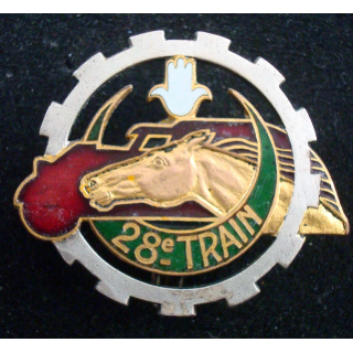 Insigne métallique du 28° escadron du train Drago Paris H. 233