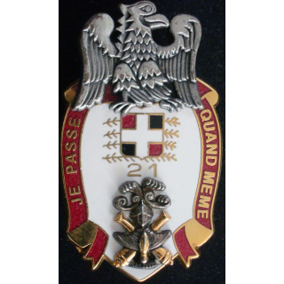 Insigne (insigna & crest) du 21° régiment d'infanterie de camp G. 2876