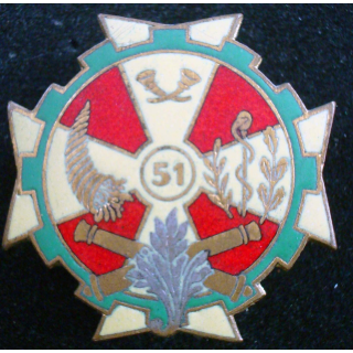 Insigne du 51° bataillon des services Drago G. 1777 en émail