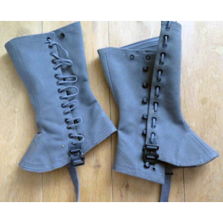 Paire de guêtres en toile kaki modèle 1950