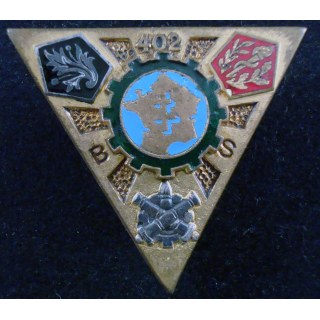 Insigne métallique du 402° bataillon des services Drago G. 1878 émail