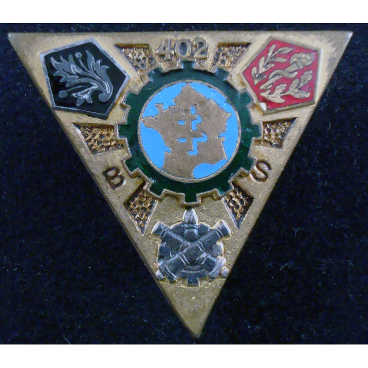 Insigne métallique du 402° bataillon des services Drago G. 1878 émail