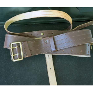 Ceinturon cuir type “Sam Brown belt” avec baudrier fabrication 1984