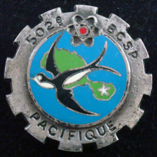 Insigne du 502° BCS Pacifique Drago Paris G. 2472 en émail