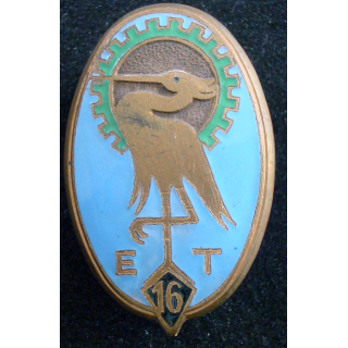 Insigne métallique de la 16°escadron du train Drago Béranger