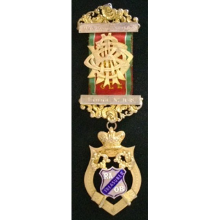 MÉDAILLE ANGLAISE DE TRÉSORIER DE LA LOGE RAOB 1618