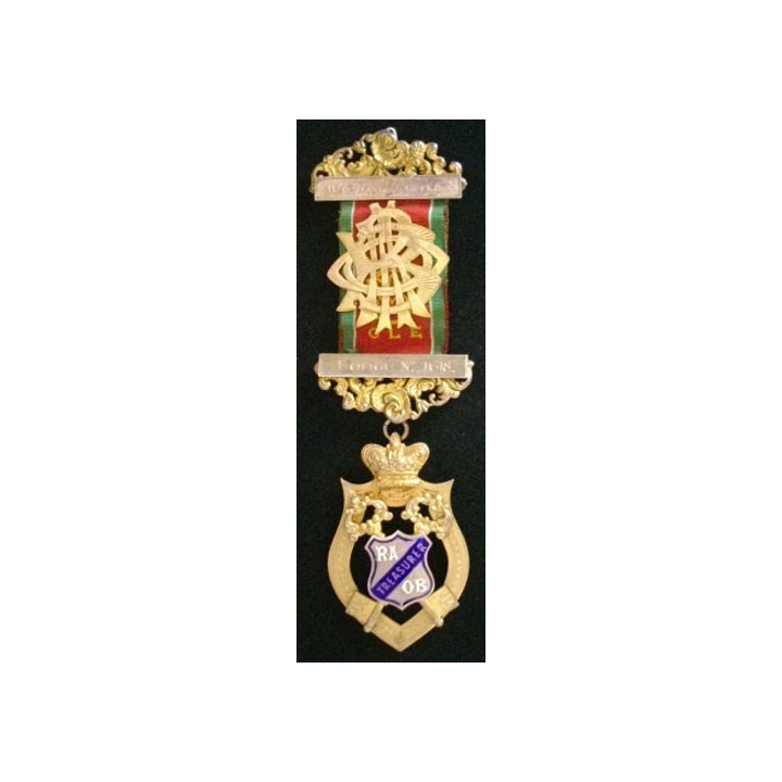 MÉDAILLE ANGLAISE DE TRÉSORIER DE LA LOGE RAOB 1618
