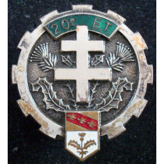 Insigne métallique du 20° escadron du train fabrication Drago Paris