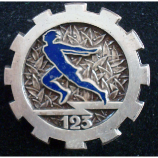 Insigne métallique du 123° escadron de réserve générale du train.