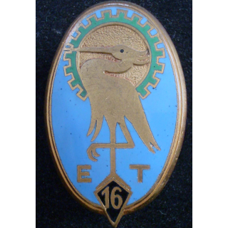Insigne métallique du 16° escadron du train fabrication Drago Béranger