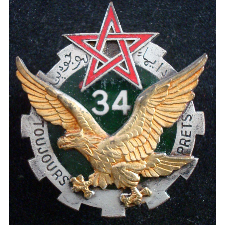 Insigne métallique du 34° escadron du train Drago Béranger