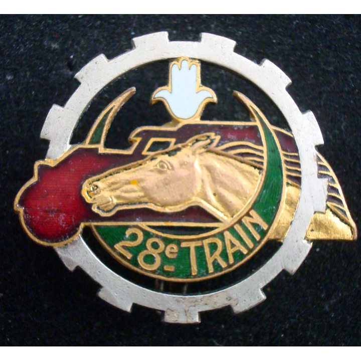 Insigne métallique du 28° escadron du train Drago Paris H. 233