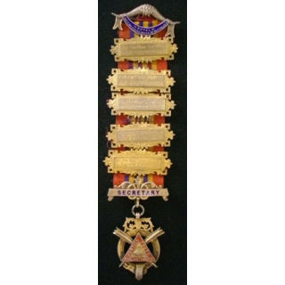 MÉDAILLE MAÇONNIQUE ANGLAISE SECRÉTAIRE RAOB 1933-4