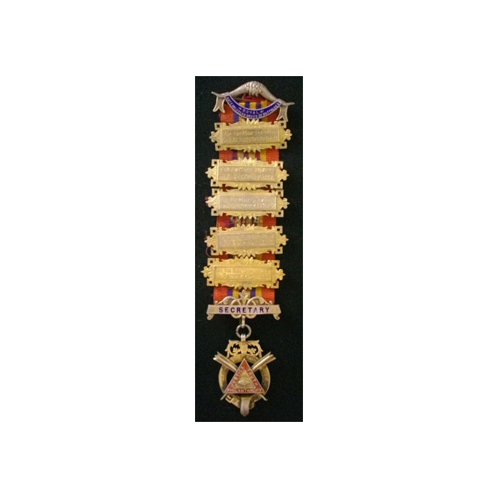 MÉDAILLE MAÇONNIQUE ANGLAISE SECRÉTAIRE RAOB 1933-4