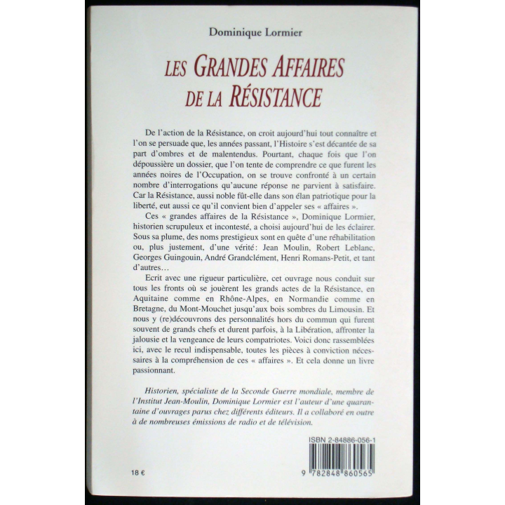 Les grandes affaires de la Résistance par D. Lormier. Ed. Lucien Souny