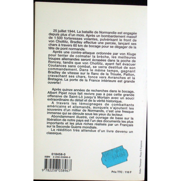 La trouée de Normandie écrit par A. Pipet. Editions Presses de la Cité