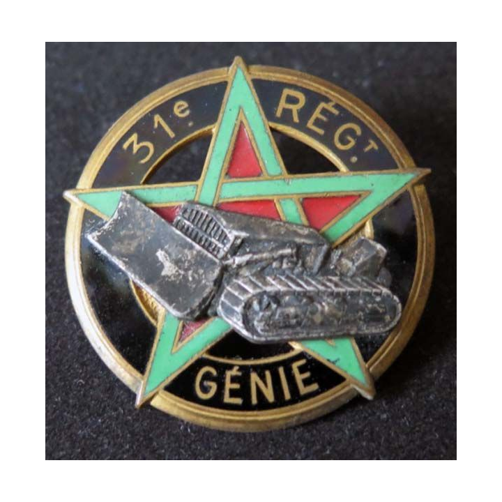 Insigne métallique du 31° régiment du génie fabrication Coutois