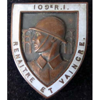 109° régiment d'infanterie de fabrication Arthus Bertrand en émail