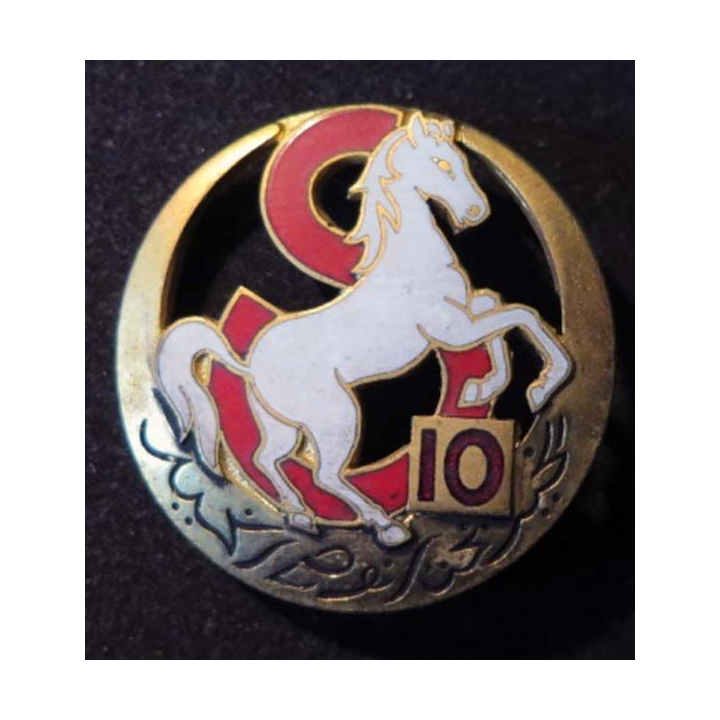 Insigne 10° escadron de spahis algériens de fabrication Drago en émail