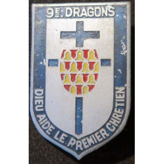 9° régiment de dragons Dieu aide le premier Chrétien de fabrication artisanale