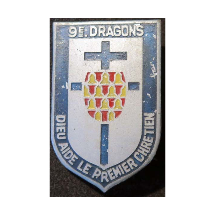 9° régiment de dragons Dieu aide le premier Chrétien de fabrication artisanale