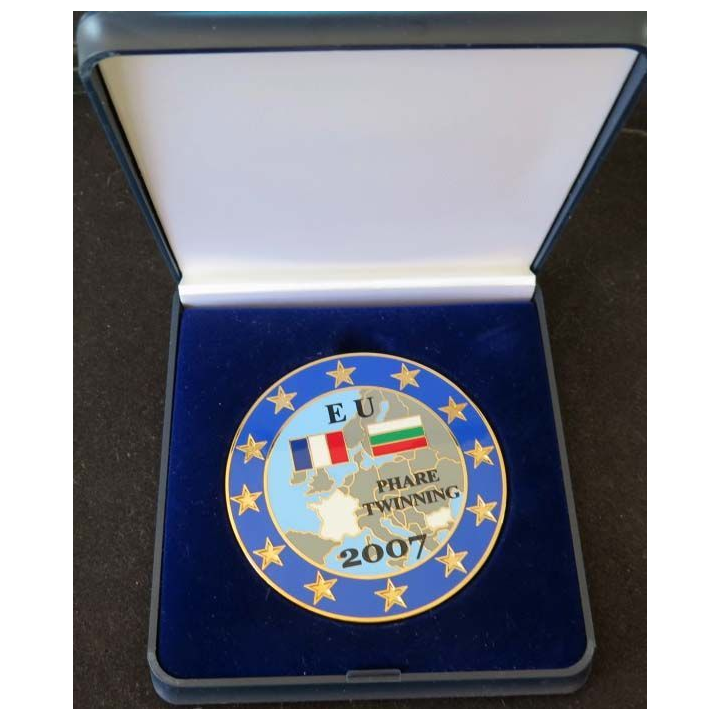 médaille de table EU phare twinning 2007 police France Bulgarie
