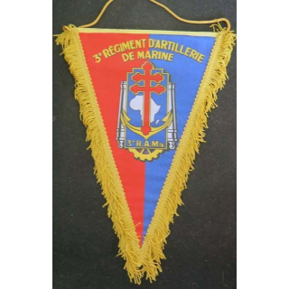 fanion du 3° régiment d'artillerie de marine en tissu imprimé