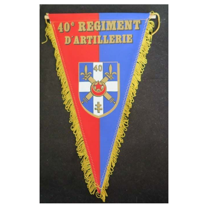 fanion du 40° régiment d'artillerie en tissu imprimé