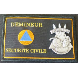 insigne tissu et métallique des démineurs de la sécurité civile