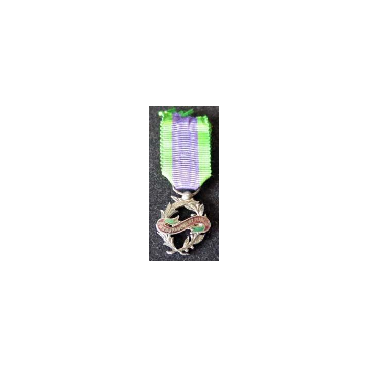 Cette médaille miniature civile de l'encouragement public est en argent