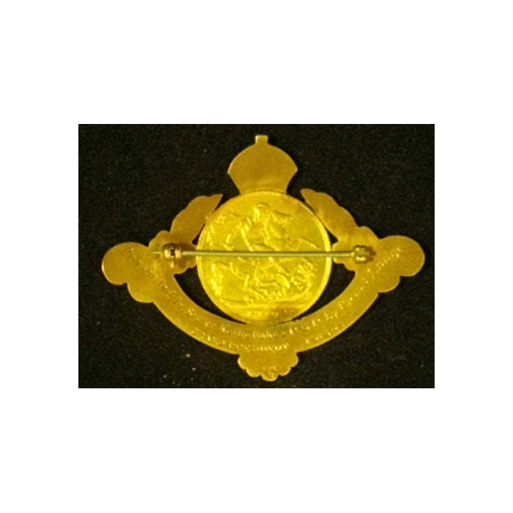 BIJOU ANGLAIS MAÇONNIQUE CENTRE EN OR 1916-1918
