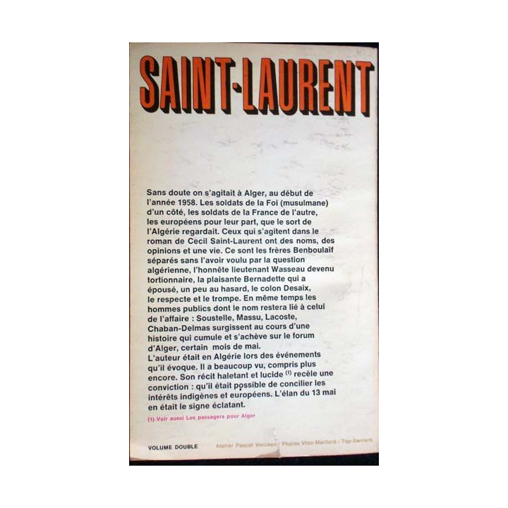 Livre militaire les agités d'Alger. T2, par Cécil Saint-Laurent