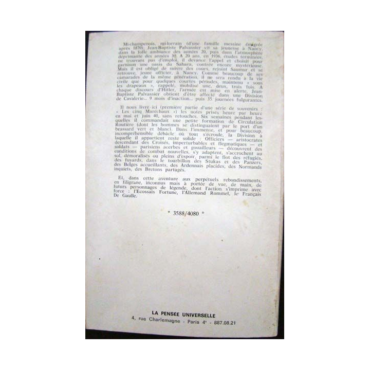 Brassard vert et blanc. J-B. Palvassier. Ed. La pensée universelle