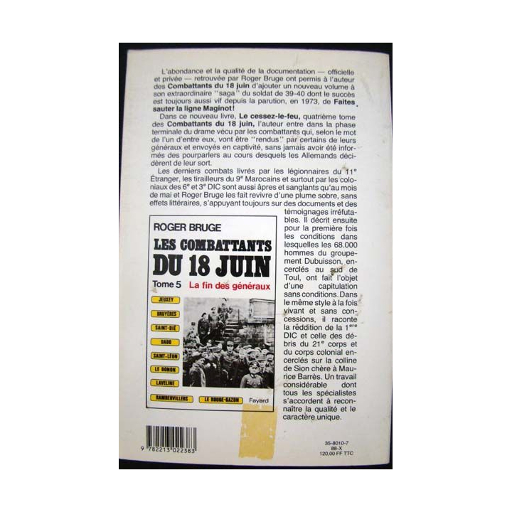 Histoire de la ligne Maginot. T3. Roger Bruge. Editions Fayard