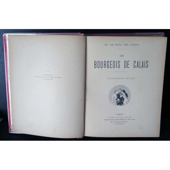 Vieux livres les bourgeois de Calais par Mme De Witt née Guizot 1890
