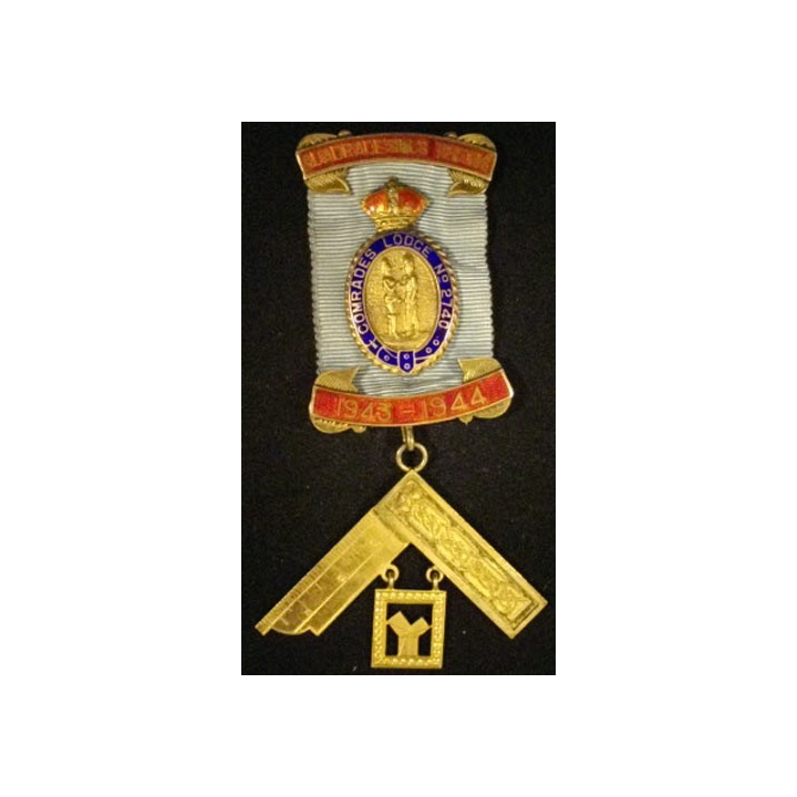 MÉDAILLE MAÇONNIQUE ANGLAISE VÉNÉRABLE MAÎTRE 1943